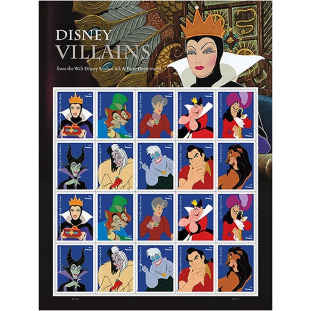 100 Disney‎ Villians 2017 Forever USPS First-Class Postage Stamps US Mail Walt